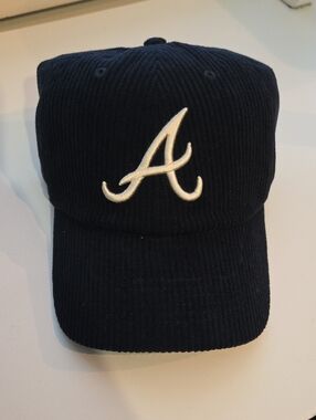 Embroidered 'A' Navy Corduroy Baseball Cap